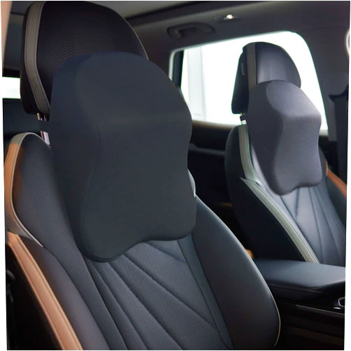Neat, Clean and Simple Home & More Car Headrest Pillow - Shoulder & Neck Pillow for Car Headrest w/Adjustable Strap & Clip to Secure - Memory Foam Car Neck Pillow for Driving Seat - Ergonomic Head Rest Pillow for Car Seat Neck Support