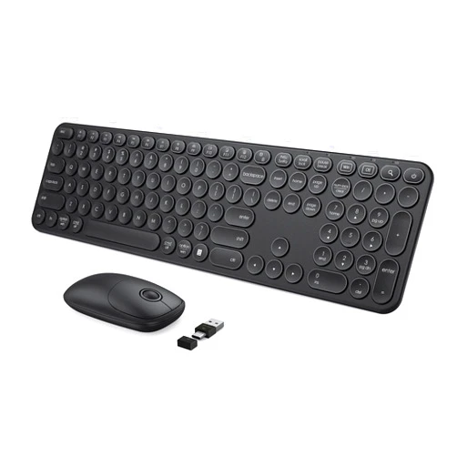 seenda Wireless Keyboard and Mouse, USB & Type C 2-in-1 Receiver, Full Size Black Wireless Keyboard Mouse Combo, Compatible for Windows 7/8/10/11, MacBook Pro/Air, Laptop, Desktop, PC - Black