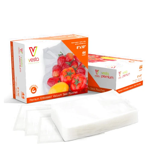 V Vesta Precision [5 mil Food Vacuum Bags] Vesta Precision Premium PreCut Vacuum Sealer Bags - 8 x 10 Inches, 44 count, 5 Mil Thickness, Puncture Resistant, Ideal for Food Storage, Meal Prep, and Sous Vide