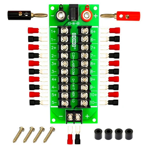 OONO 20Amp 2x10 Position Barrier Terminal Block Distribution Module for AC DC