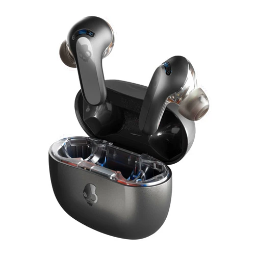Skullcandy Rail ANC In-Ear Noise cancelling Wireless Earbuds, 27 Hr Battery, Microphone, Works with iPhone Android and Bluetooth Devices - True Black