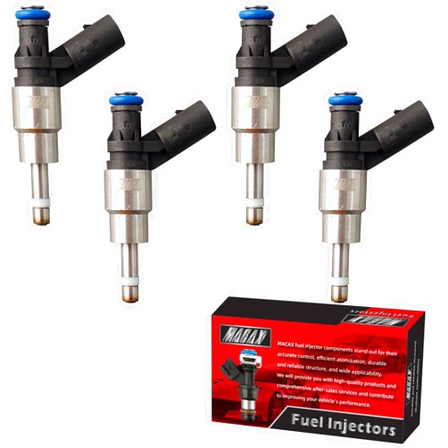 MACAX Set of 4 Fuel Injectors 06F906036A FJ856 Replacement Compatible with Audi A3 A4 Quattro TT Volkswagen Eos GTI Jetta Passat 2005 2006 2007 2008 2.0L L4 - Replaces 0261500020 62800
