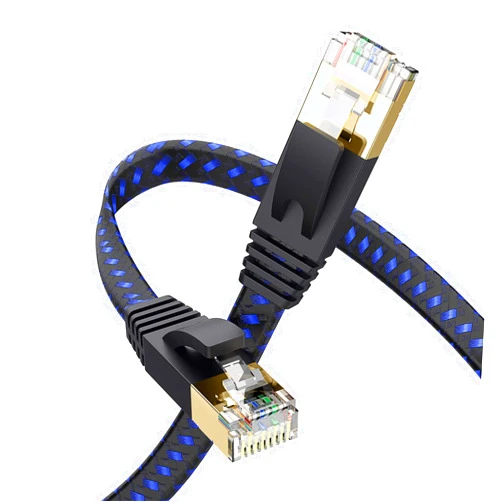 FXAVA Cat 7 Ethernet Cable Cat7 High Speed Flat Gigabit RJ45 LAN Cable 10Gbps Shielded Internet Network Patch Cord Compatible for Gaming PS5 PS4 PS3 Xbox PC Laptop Modem Router Computer 65FT