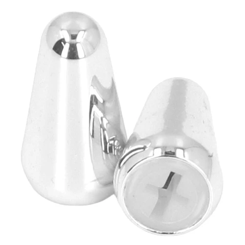 Walfront 2PCS Guitar Pickup Switch Caps 3 Way 5 Way Toggle Switch Knob Tip Replacement with Brass Shell, PP Plastic Core, Suitable for ST TL Style Electric Guitars (Silver)