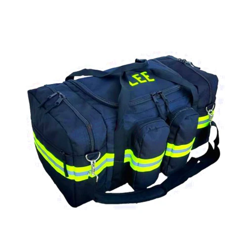 Handmade Personalized Firefighter Ripstop Duffel Bag, Custom Firefighter Duffle Bag for the Brave On-The-Go Waterproof Large Gear Storage Bag, Firefighter Gear Bag with Shoulder Strap (Style 1)