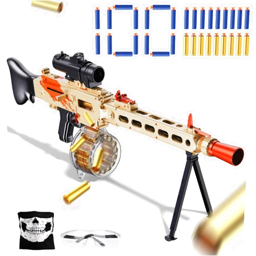 Dulsaera Toy Gun Automatic Sniper for Soft Bullets -2 Modes Burst Electric Toy Foam Blaster with 100 Darts, Large Magazines, Toys for 15+ Year Old Teens Adults, Birthday Chritmas Gift