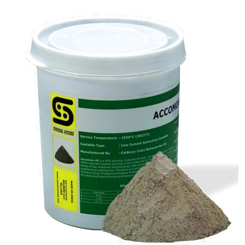 SIMOND STORE Castable Refractory Cement - 4 LBS - 2822F Rated - High Temp Cement - Refractory Cement for Furnace Forge Foundry Fireplace Oven Stove - 45% Alumina Hydraulic Bonded Low Cement Castable
