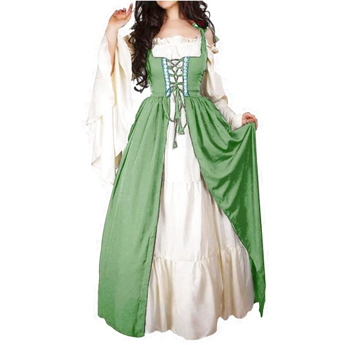 Generic Renaissance Dresses for Women Costume Party Dress Fairy Dress Chiffon Vintage Dress Gothic Victorian Pirate Skirt