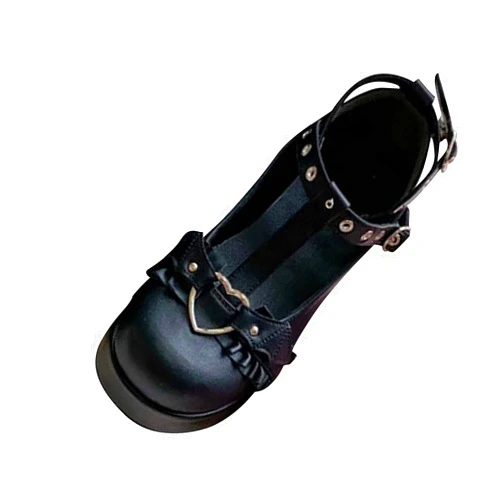 Ctreela Cute Sweet Mary Jane Shoes Chunky Low Heel Lolita Wedges T-Straps Oxfords Gothic Punk Platform Round Toe Dress Shoes