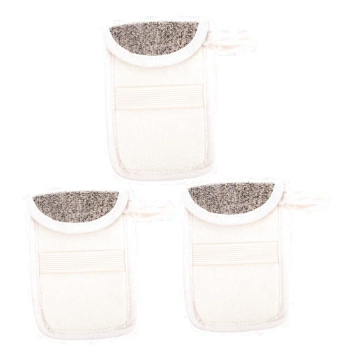 FOMIYES 3pcs Handmade Soap Storage Bag Take a Bath Flax Bath Products
