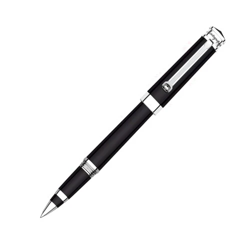 Montegrappa Parola Black Resin with Chrome Trim Rollerball Pen - ISWOTRAB
