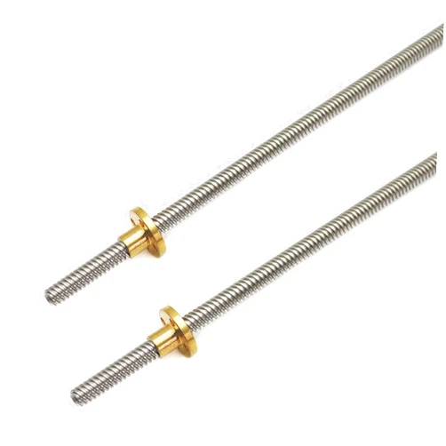 Akkacm 2pcs 350mm Tr8X8 Lead Screw with T8 Brass Nut for 3D Printer Machine Z Axis(Acme Thread, 2mm Pitch, 4 Start, 8mm Lead)