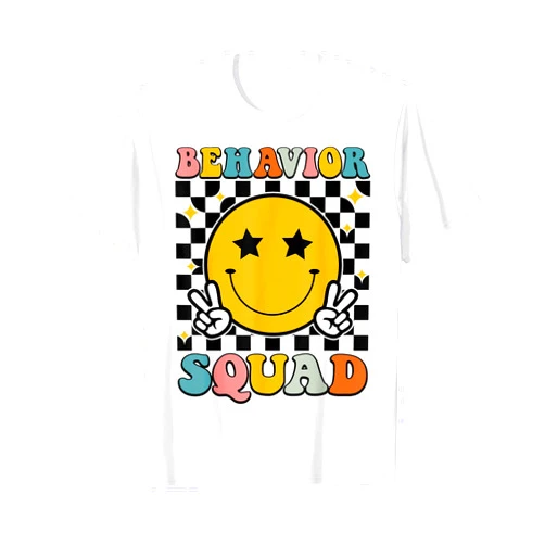Retro Groovy Behavior Squad Teacher Apparel Behavior Squad Specialist Analyst Behavior Teacher Retro T-Shirt