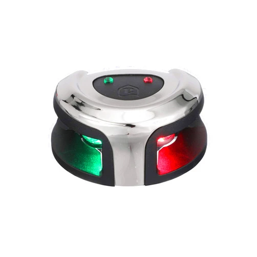 Attwood NV2002SS-7 LightArmor 2-Mile Navigation Lights, Deck Mount, Round, Bi-Color, LED Lighting, Stainless Housing