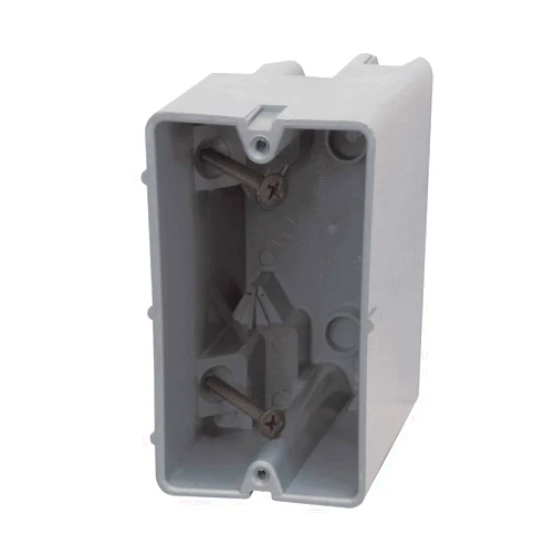 Southwire MSB22 One Device (22.5/Cu) with Adjustable Depth, Heavy Duty 42lb. Mounting Screws Included PVC ELECTRICAL BOX, 1 Gang Plus, Gray
