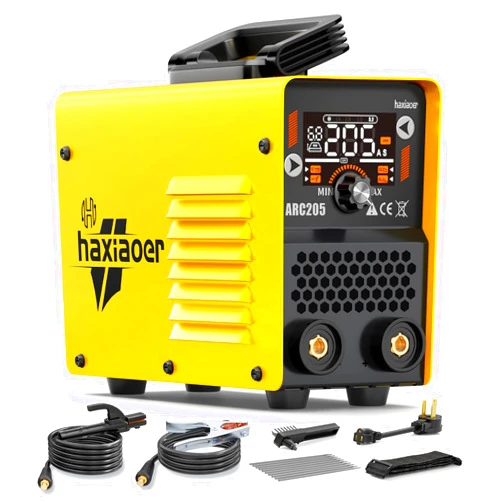 Haxiaoer Actual 205A Stick Welder, [Friendly Large LED Dispaly] Synergy 2 In 1 MMA/Lift TIG Welding Machine Dual Voltage ARC Welder Kit 110V/220V with ARC Force, Hot Start, VRD and 10 Welding Rods