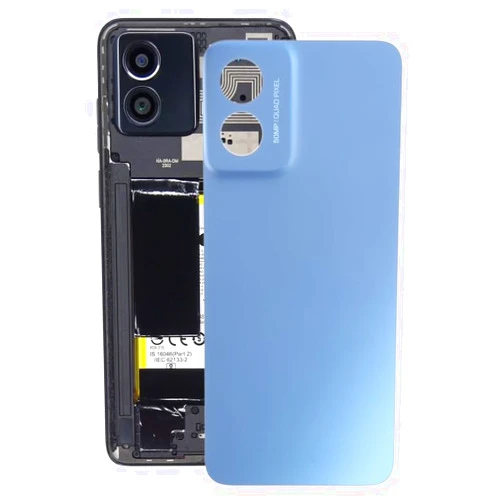 YUNCHATW Back Cover for Motorola Moto G Play 2024 Battery Back Cover(Blue) Phone Replacement
