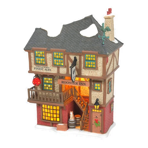 Department 56 Dickens Village The Rooster Inn Lit Building, 8.03 Inch, Multicolor