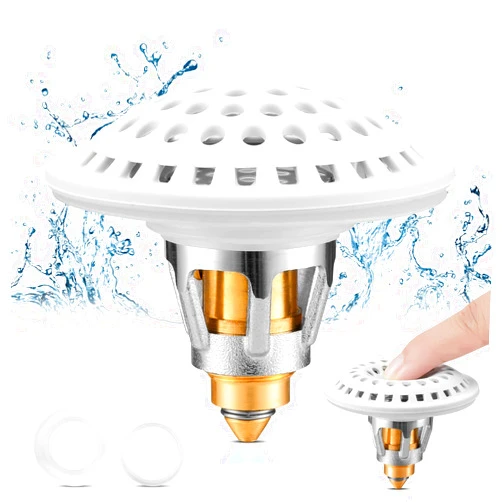 Uxoz Sink Stopper, 2-in-1 Bathroom Sink Stopper with Silicone Hair Catcher, Anti Clogging Sink Drain Strainer, Match for 1.06 to 1.97 Inch Sink Drain Hole