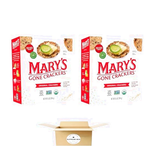 SUPREME BOX Mary's Gone Crackers Original healthy snack, ORGANIC & GLUTEN FREE 6.5 Ounce - Pack of 2 (13 oz in total)