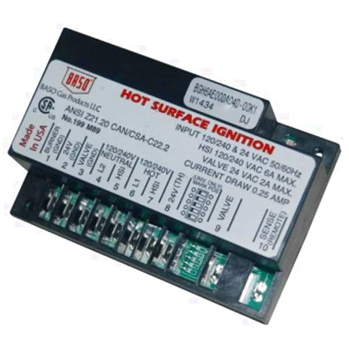 Baso Gas Products 24V Intermittent Pilot Ignition Control w/Rollout Switch (85 Sec. Trial)