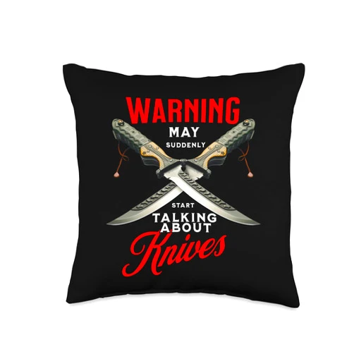Visit The Blacksmith Warning May Suddenly Start Talking About Knives-Blacksmith Throw Pillow, 16x16, Multicolor