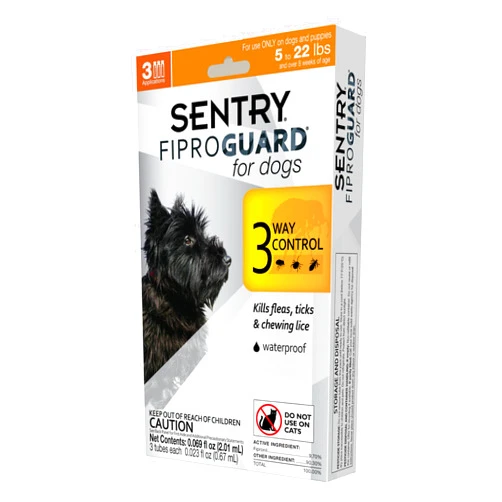 Fiproguard Sentry Fiproguard for Dogs, Flea and Tick Prevention for Dogs (5-22 Pounds), Includes 3 Month Supply of Topical Flea Treatments