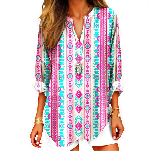 Medapo Long Sleeve Shirts for Women Fall Trendy Bohemian Tops Vintage Graphic Tee Baggy Business Comfy Workout Outfits