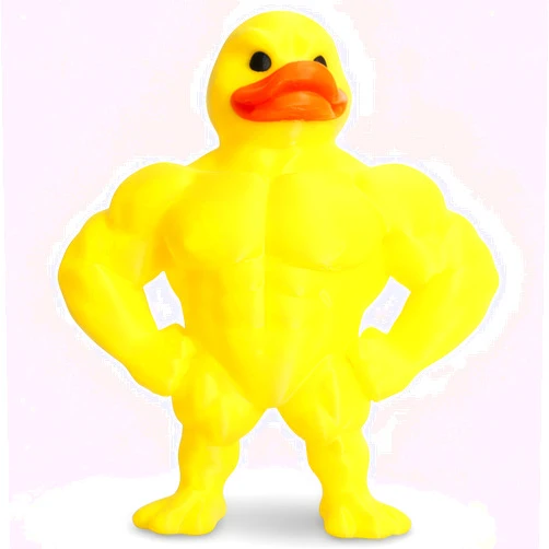 Vhemo 3D Printed Muscle Duck Figurine, Funny Desk Decor Collectible Statue, Muscular Duck Desktop Figurine, Gifts for Gym People, Gym Decor for Men, Bodybuilder Duck Collectible Desktop Sculpture (Large)