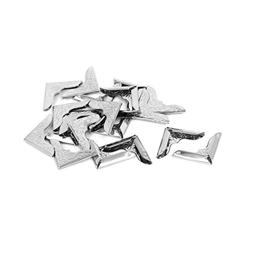 Fuxell Jewelry Box Picture Frame 23mmx23mmx3mm Retro Style Corner Cover Protectors Silver Tone 20pcs By Fuxell
