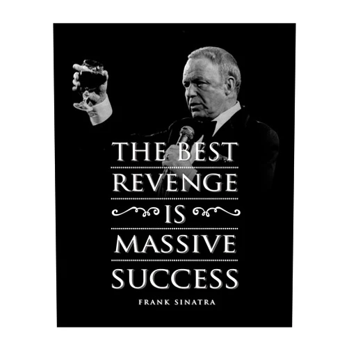 AMERICAN LUXURY GIFTS The Best Revenge Is Success - Motivational Wall Art, Black & White Picture Wall Art Print w/F. Sinatra Quotes, Vintage Wall Decor For Home Wall Decor, Office Decorations. Unframed-8 x 10