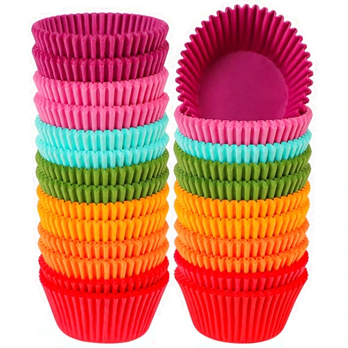 Caperci Rainbow Standard Cupcake Liners Bright Colorful Muffin Baking Cups 350-Count, Odorless, Upgraded & Food Grade Grease-Proof Paper