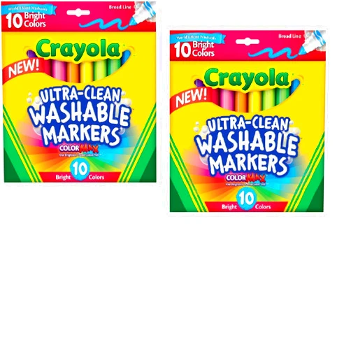 Crayola (2 Pack) Crayola Ultraclean Broadline Bright Markers 10 count2