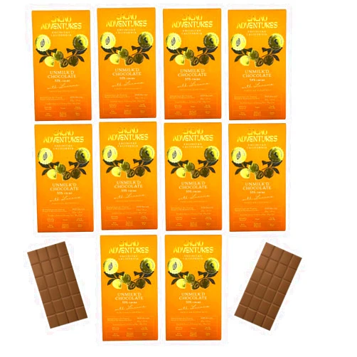 Cacao Adventures - Plant based milk chocolate | Unmilk'd Chocolate Bar with Lucuma | Dairy Free Milk Chocolate | Ceremonial Grade Cacao | Natural | Ethically Sourced Sustainably Grown | (1.76 oz - Pack of 10)