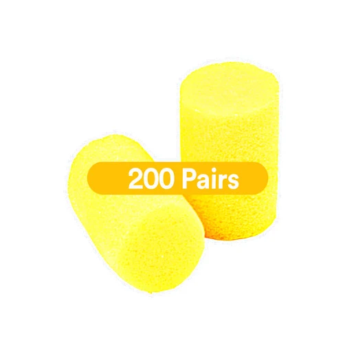 3M Ear Plugs, E-A-R Classic 312-1201, 200 Pairs of Disposable Earplugs, 1 Pair/Poly Bag, Uncorded, Noise Reduction Rating 29 dB NRR, Foam, Regular Size, Roll Down, Compliant with ANSI/ASA S12.71-2018