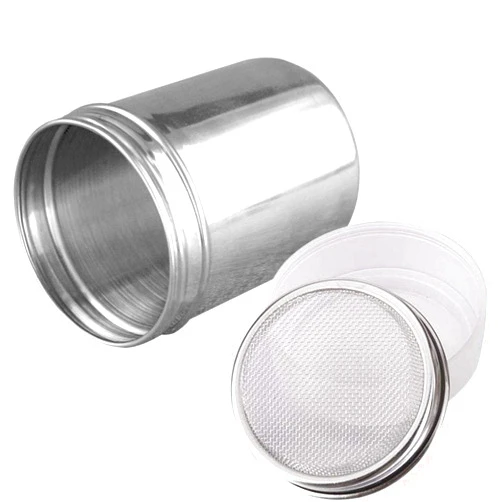 Onwon Powder Sugar Shaker with Lid - Stainless Steel Fine Mesh Shaker Cinnamon Icing Sugar Powder Cocoa Flour Chocolate Coffee Sifter Sprinkler Dredgers for Coffee Cappuccino Latte