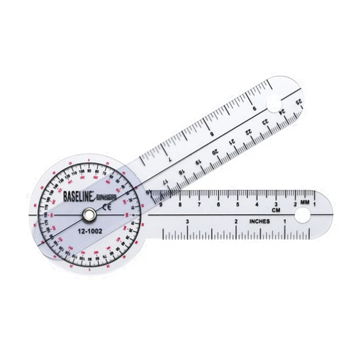 CanDo Baseline 12-1002 Plastic Goniometer, 360 degree Head, 6