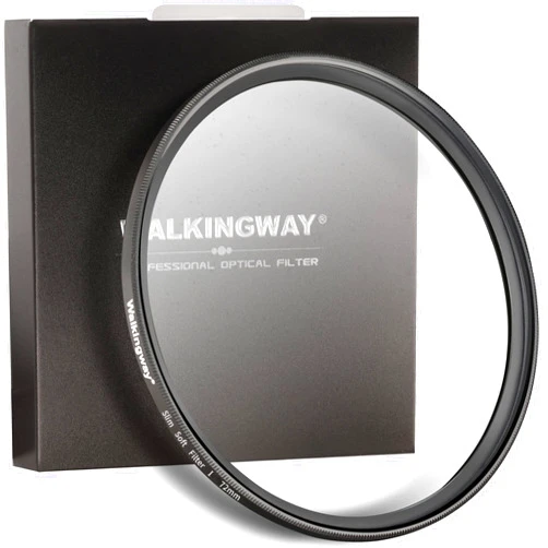 Walking Way 72MM White Mist Diffusion Filter - Subtler Soft Focus Circular Lens Filter - Dreamy Fog Effect Softening Camera Diffuser for Digital DSLR Camera (Light-Soft 1, 72MM)