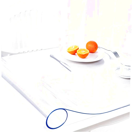 AimerGro 16x32 Inch Upgraded Clear Vinyl Table Pad Protector PVC Table Runner Cover Rectangle Plastic Table Mat Protector for End Bedside Dining Table Night Stand Writing Desk Waterproof Heavy Duty