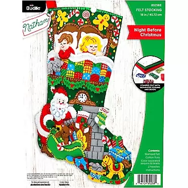 Bucilla, Night Felt Applique Christmas Stocking Kit, 18