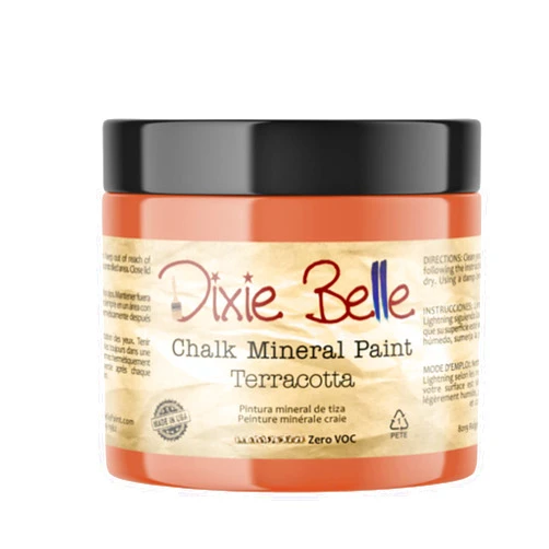 Dixie Belle Paint Company Chalk Finish Furniture Paint - Terracotta (8oz) - Matte Earthy Orange Chic Chalk Mineral DIY Furniture Paint
