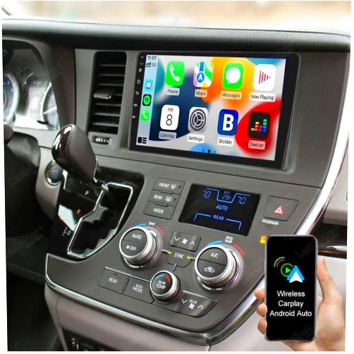 Slakerbe Android 13 CarPlay Car Stereo Fit for S*ienna 2015-2018,Slakerbe 9 Inch IPS Touch Screen Car Audio Receiver Wireless Carplay Android Auto Support Bluetooth,GPS,WiFi,Back-up Camera,SWC,FM
