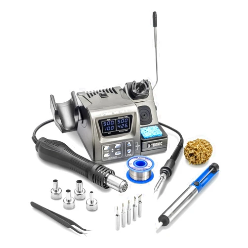X-Tronic 7040-PRO-X • 775 Watt • Small Footprint Hot Air Rework & Soldering Iron Station • Digital Temp Controls, C/F Conversion, Calibration Func, 0-30 Min Sleep, Auto Cool Down, Mute/Unmute Sound