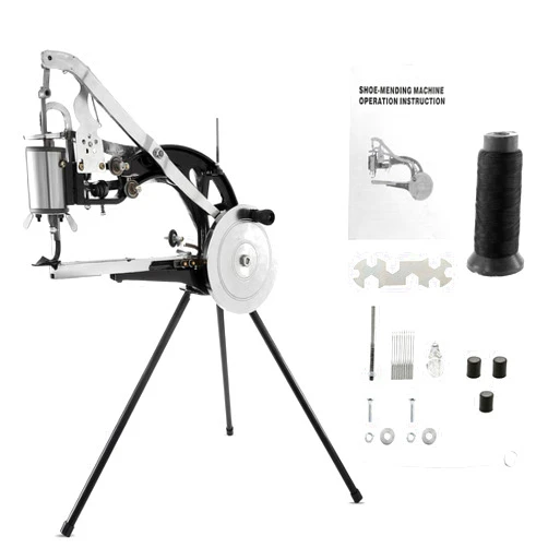IRONWALLS Leather Cobbler Manual, Heavy Duty Hand Shoe Repair Mending Sewing Machine with Needles, Leather Stitching Sewing Machine for Canvas Cotton Linen, Bags, Cloths, Tents