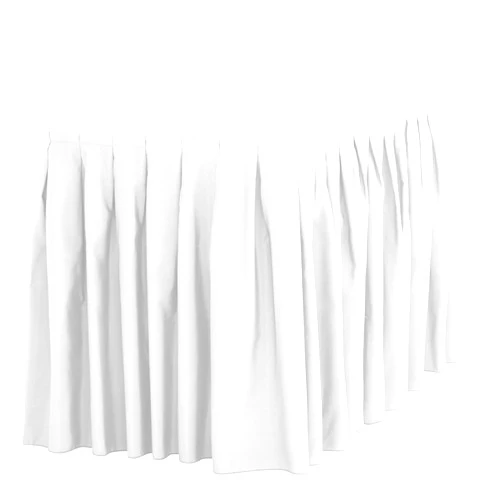 LTC LINENS Table Skirt for 8 ft Rectangular Table-21 ft White Table Skirting Polyester Cloth-Wrinkle Resistant Pleated Banquet Tablecloth for Wedding