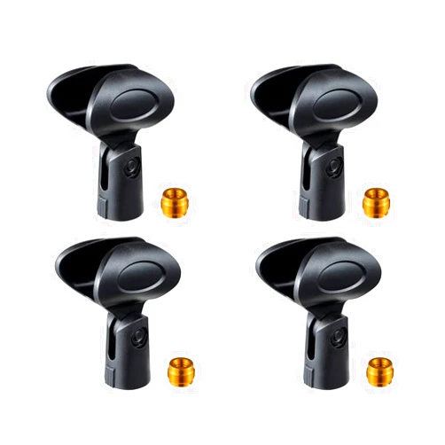 Rannsgeer Microphone Soft Clip Holder with Adapter 4-Pack (Black)
