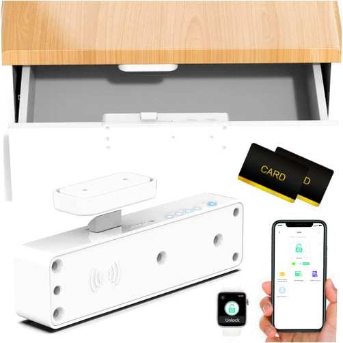 Dhiedas RFID Cabinet Lock, Smart Cabinet Lock, Hidden Digital Electronic Bluetooth RFID Cabinet Drawer Lock for Adults Baby Proofing Teens Liquor Cupboard File