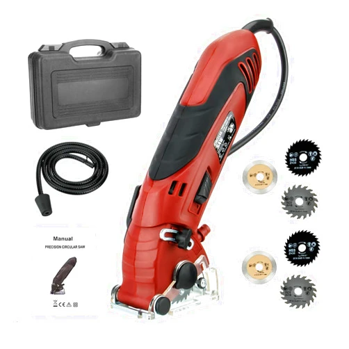 Drytuns Mini Circular Saw Set, 400W High Power Compact Saw for Drywall, Tile, Metal, Wood, with 6 Blades & Tool Box