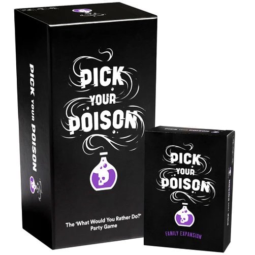 Pick Your Poison Party Game + Family Expansion Set - The “What Would You Rather Do?” Card Game for Kids, Teens, College Students, Adults, at Fun Parties and Board Games Night with Your Friends