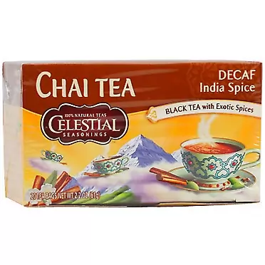 Celestial Seasonings 664599 Celestial Seasonings Decaffeinated Black Tea India Spice Chai - 20 Tea Bags